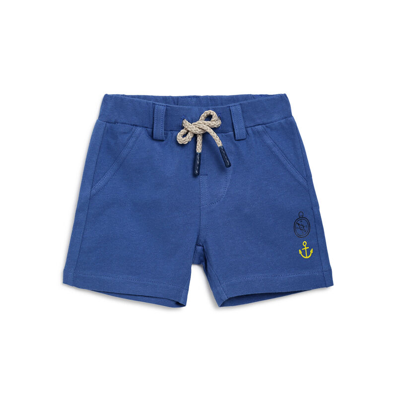 Boys Medium Blue Knitted T-shirt with Short Trouser image number null